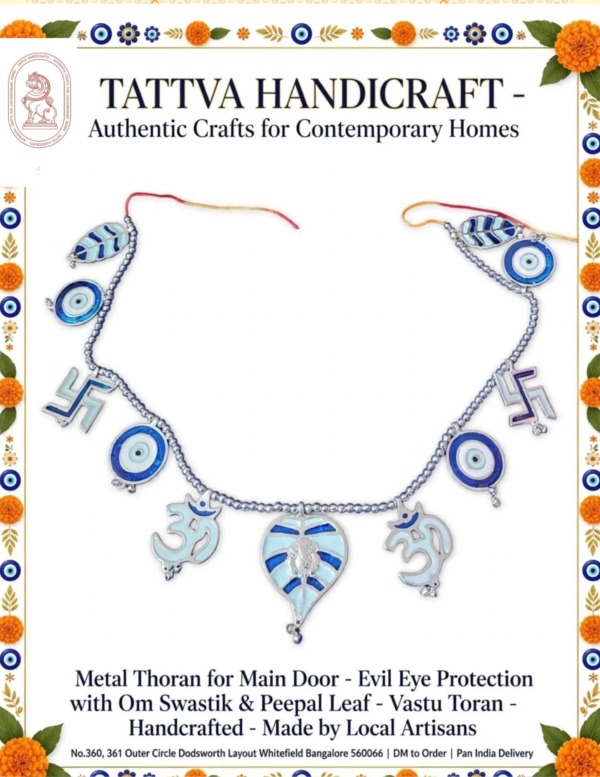 Silver Plated Evil Eye Toran Door Hanging